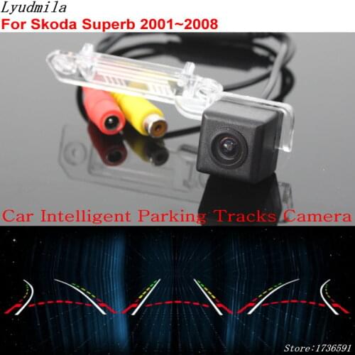 Lyudmila Car Intelligent Parking Tracks Camera FOR Skoda Superb B5 3U MK1 2001~2008 HD Car Back up Reverse Rear View Camera