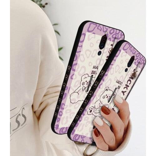 Cute Bear Side Painted Case For ZTE Nubia Red Magic 6 Pro Luxury Wristband Back Cover For Nubia Red Devil 5G