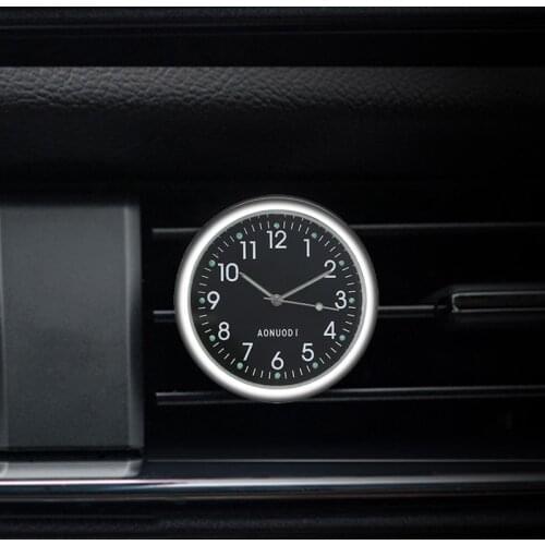 Mini Car Boat Quartz Watch Stick-On Clock Decorative Luminous Analog Pocket Watch Clock Easy Read Car Ornament