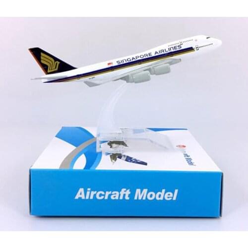 16CM diecast 1:400 Air Singapore airplane airlines B747 model with base alloy aircraft plane collectible display toy model
