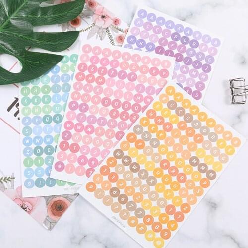 4 Sheets Colorful Numbers Letter Alphabet Sticker Cute Love Heart Stickers DIY Planner Notebook Journal Decorations Stationery