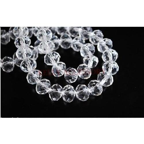 Wholesale 350pcs/lot 8MM White Crystal Rondelle Beads Loose Spacer Glass Beads For Jewelry Making Craft Bracelet DIY Beads