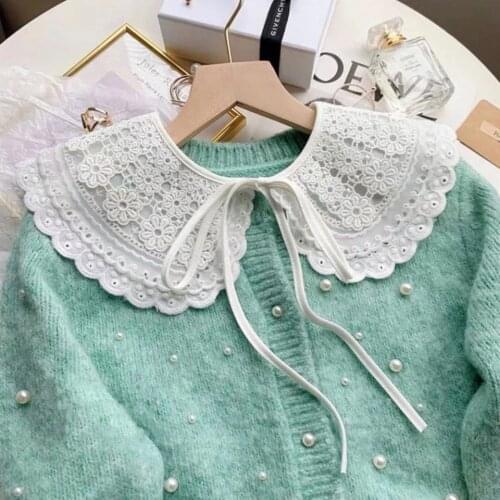 Original Luxury Womens Fashion 2021 Clothes Accessories Vintage Lace False Collar Shirt Blouse Doll Sailor Decorative Collar