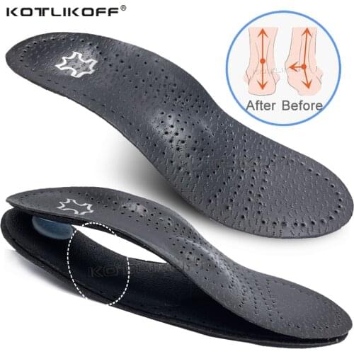 Leather Orthotics Insole For Shoes Sole Flat Foot Arch Support Varus Valgus O/X Leg Orthopedic Full/Half Shoe Pads Unisex