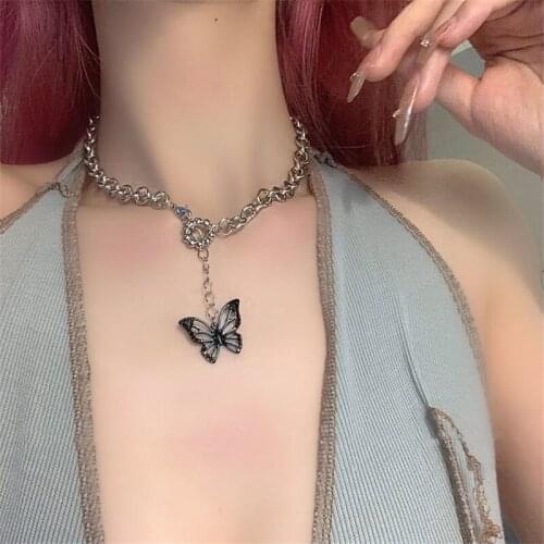 Fine Fashion Lovely Butterfly Clavicle Chain Necklace Womens Necklaces Hip hop Style Jewelry Accessories Gifts