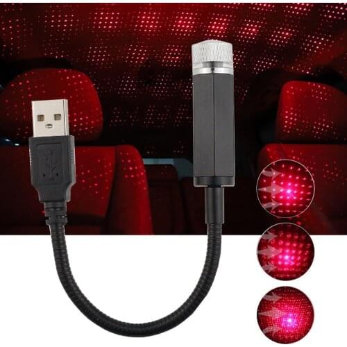 Car Roof Star Light Interior LED Starry Laser Atmosphere Ambient Projector USB Auto Decoration Night Home Decor Galaxy Lights