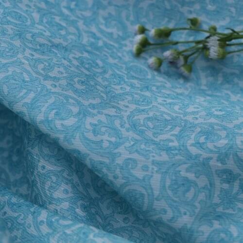 SALE 30% Silk 70%Linen High Quality Digital Printing Fabric For Sewing Cloth Dresses Robe Summer Thin DIY Handmade Designer
