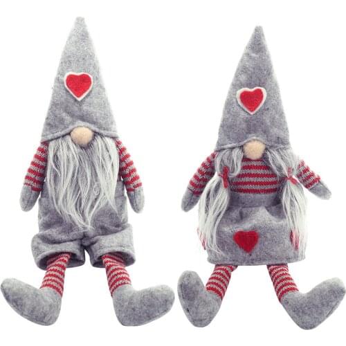 Christmas 2019 Cartoon Santa Snowman Elk Striped Hat Little Doll Love Hat No Face Doll Decoration Children Gift Pendant Creative