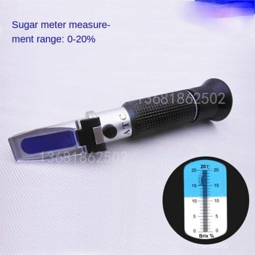 Handheld refractometer Brix meter 0-20% Brix meter Sugar content measuring instrument Milk tea fruit beverage tester