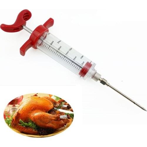 Meat Seasoning Injector Syringe Barbecue Poultry Marinade Flavour Cooking Tool 1 Stainless Steel Needle Kitchen Accessories