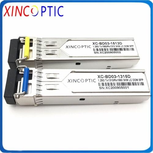 Sinlge Mode Simplex Bi-Directional Single Fiber 1G WDM Module 1.25G 1310nm/1550nm 3KM DOM BiDi SFP Transceiver