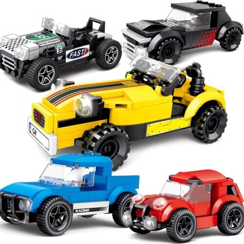 Speed Champions Sports Super Vintage Mini Car Building Blocks DIY Model Brick Moc Toy City Great Vehicle SuperRun Technical 2020