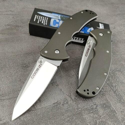 Cold Finish Steel Code 4 Tactical Knife Sharp Blade High Hardness Folding Hunting Aluminium Handle Camping Survival EDC Tool