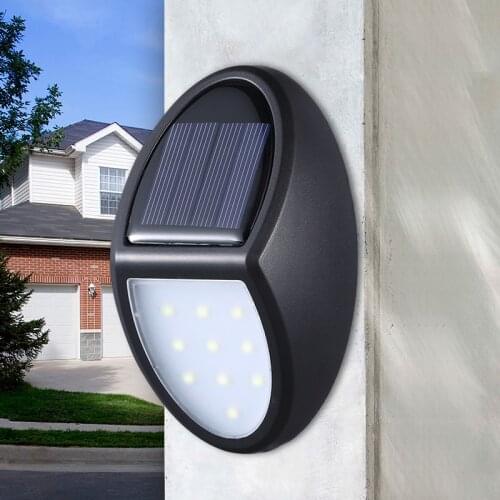 10LED White Solar Light Outdoor Solar Lamp Light Control Wall Light Waterproof Solar Powered Sunlight for Garden Street Decorate