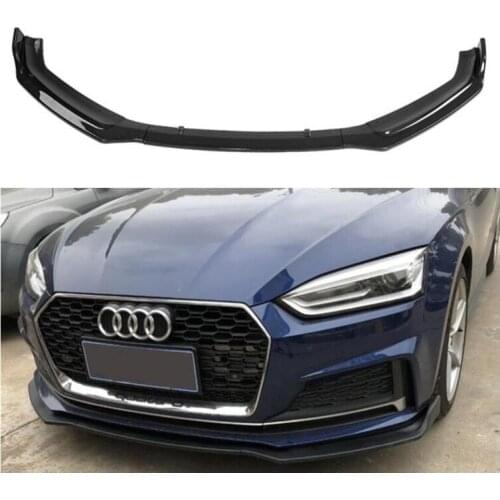 High QualityABS PAINT CARBON FIBER FRONT BUMPER SPOILER LIP SPLITTERS WIND KNFE COVER For Audi A5 S5 B9 2017 2018 2019 2020 2021