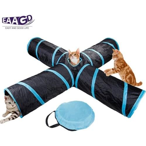 1Set Folding Cat Tunnel Large Pet Aisle Toy Foldable Cat Tent Cat Toy with Storage Bag