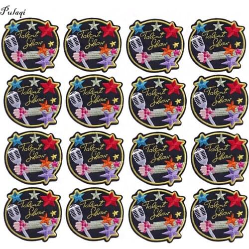 10PCS Cartoon Star Patches Stripes Iron On Patches For Clothes Applique Embroidered Patches For Clothing Accessory DIY Wholesale