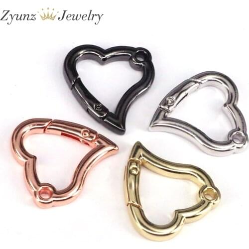 10PCS, New Designer Closure Accessories Supplie DIY Spring Heart Lobster Clasps For Hanging Chains Pendant Jewelry Making