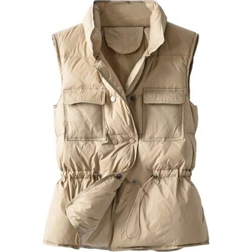 2021 New Ultra Light Down Vest Women Short Vest Windproof Lightweight Warm Waistcoat Female White Duck Down Down Coat Sleeveless