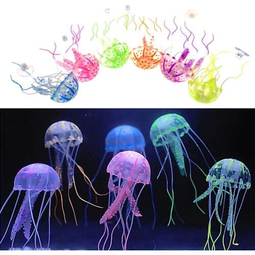 5,8,10cm Artificial Swim Glowing Effect Jellyfish Aquarium Decoration Fish Tank Underwater Luminous Ornament Aquatic Landscape