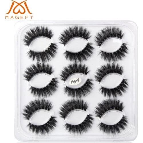 9 Pairs Soft Natural Long Cross Fake Eye Lashes 3d Mink Eyelashes Handmade Thick False Eyelashes Extension Beauty Makeup Tool