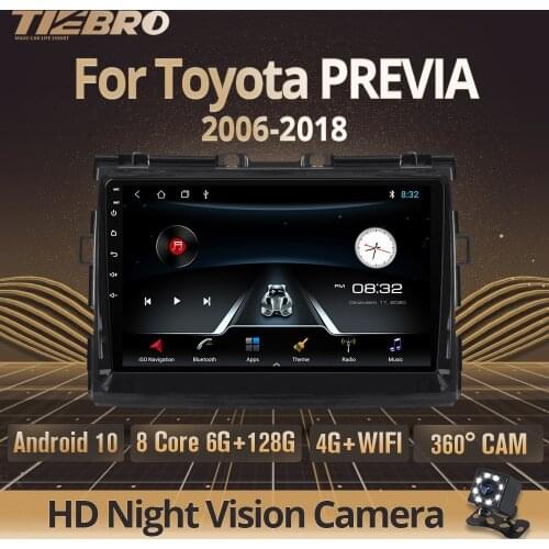TIEBRO 2Din Android 9.0 Car Radio For Toyota Estima/PREVIA/Tarago/Canarado 2006-2018 Car Multimedia Player Stereo Navigation
