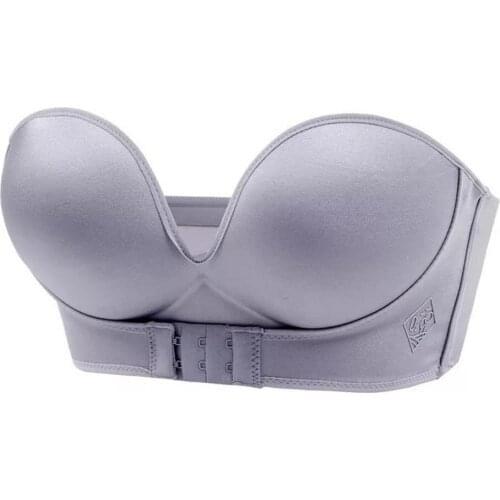 Front Closure Push Up Bra Women Invisible Bras Underwear Lingerie For Female Brassiere Strapless Seamless Bralette