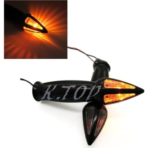 Black 7/8" 22mm Hand Grips Handlebar Turn Signal For Harley Honda Yamaha Kawasaki
