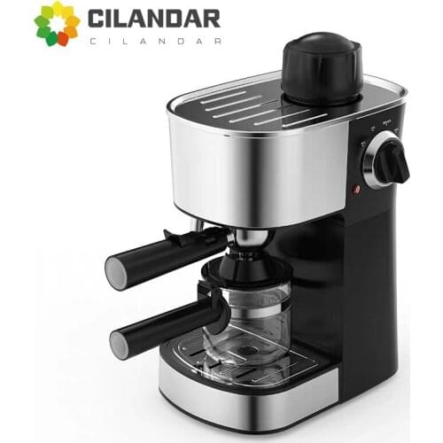 Semi-Automatic Espresso Steam Coffee Machine Milk Foam Bubble Maker Foamer 5Bar Italian Cappuccino Tea Brewing Glass Pot EU