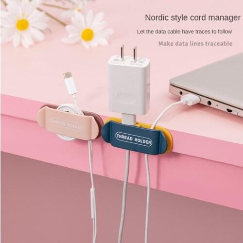 Creative Home Fork Holder Wire Fastener Clip Free Punch Sticky Hook Cable Organizer