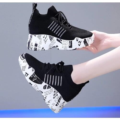 Platform Sneakers Women Autumn Thick Bottom Wedges Vulcanized Shoes High Heels Ladies Footwear Suede Leather Female Shoes 2021