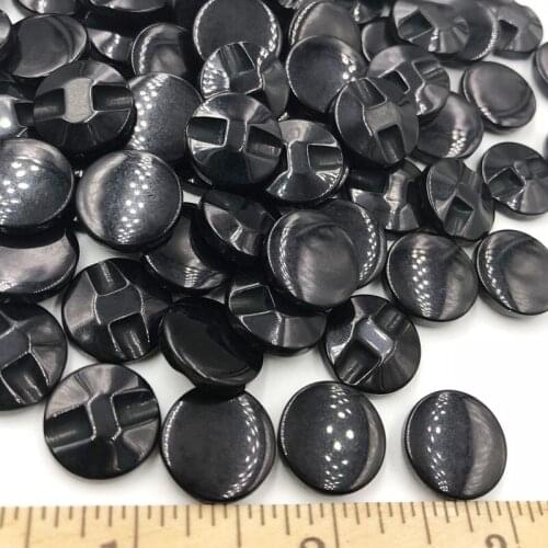 Fashion Washable Pearl Eco-friendly 50pcs 12mm Black Resin Buttons Apparel Sewing Accessories PH168