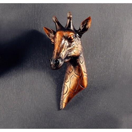 GIRAFFE WALL HANGING EUROPEAN STYLE ANIMAL HEAD WALL THREE-DIMENSIONAL DECORATION HOME LIVING ROOM PENDANT RETRO
