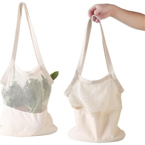 New Cotton Mesh Shopping Bag Fashion Reusable Fruit Bag String Grocery Storage Bag High Quality Environmentally Friendly Bag