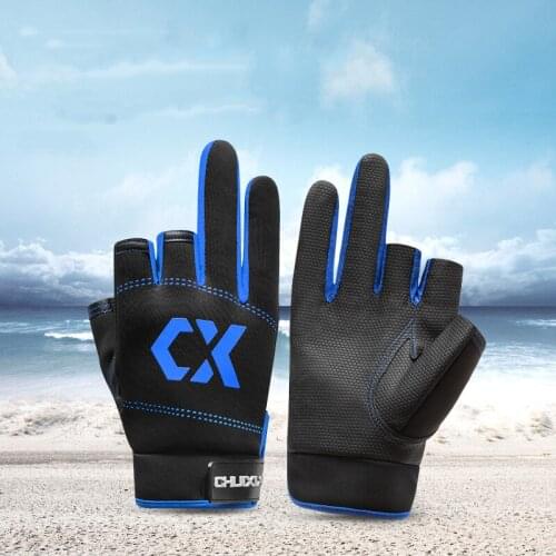 Fishing Gloves mens sunscreen stab proof waterproof Luya fishing equipment three finger anti slip outdoor Fishing Gloves