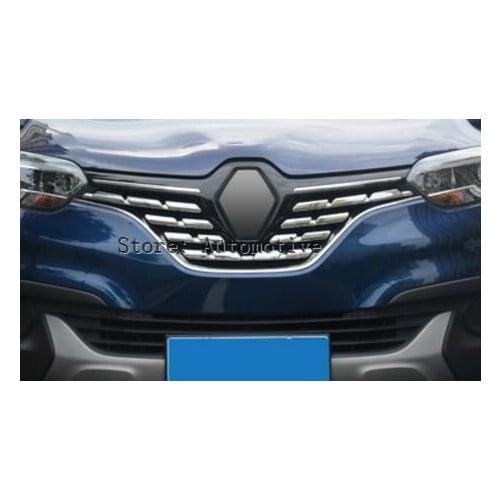Fit For Renault Kadjar 2015 2016 2017 Chrome Front Mesh Grill Bumper Cover Trim Insert Bonnet Garnish Molding Guard Protector