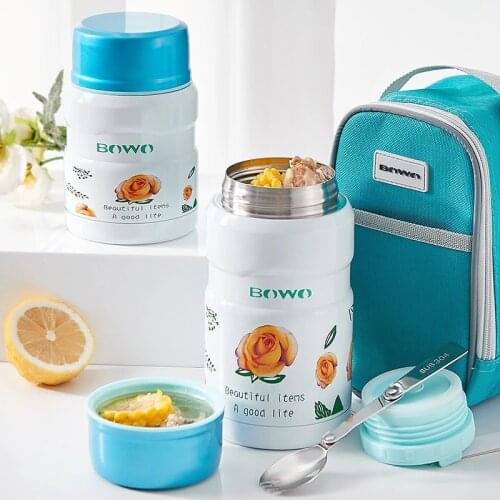 Food Thermos, Food Jar, Business Portable Thermos Boxes, Insulated Lunch Box, With Bag, 500ML/750ML, Stainless Steel Container