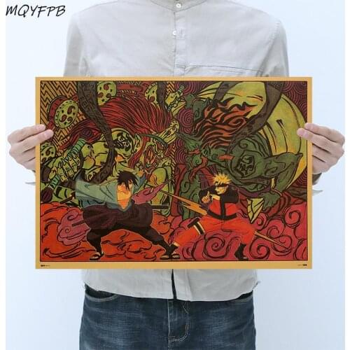 Japanese Anime Kraft Paper Poster Home Room Bedroom Wall Decoration Painting Core 50.5x35cm