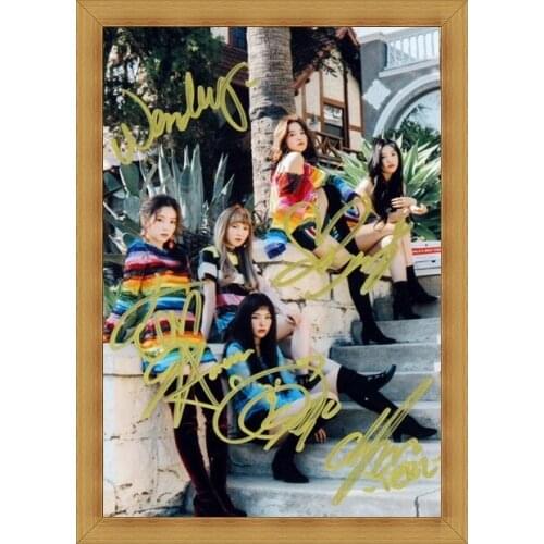 Signed KPOP RED VELVET autographed group photo K-POP 6 inches free shipping 122017E