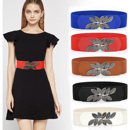 Belt Female Skirt Waistband Women Fashion Vintage Wide Elastic Stretch Buckle Waist Belt Waistband Party Dress Decor Drop Ship