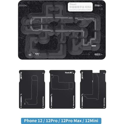 Qianli Middle Frame Reballing Platform BGA Reballing Stencil Tin Planting Fixture for X XS XSMAX 11 pro With Solder Template