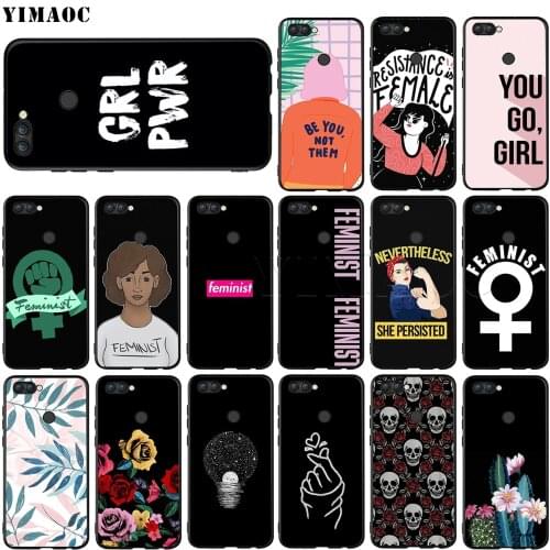 YIMAOC Feminist Girl Silicone Case for Huawei Honor 6a 7a 7c 7x 8 9 10 Lite Pro Y6 Prime 2018 2017