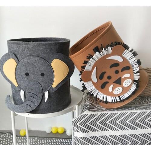 Foldable Clothing Felt Storage Basket Decorative Book Toys Organiser Container Storage Bucket Dirty Clothes Basket Organizer