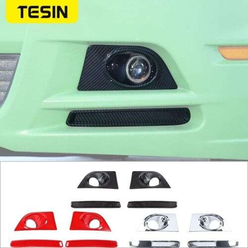 TESIN ABS Car Front Fog Light Lamp Decoration Cover Trim Sticker Decal for Ford Mustang 2010 2011 2012 2013 2014 Car Accessories