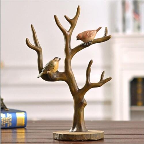 Resin home decoration craft Birds on a branch Modern living room decoration The Nordic Home Furnishing ornaments