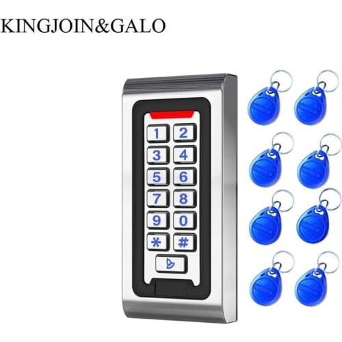 Waterproof outdoor Metal RFID Keypad Door lock Standalone Access Control reader& Wiegand 26 bit I/O 125khz with ID Cards
