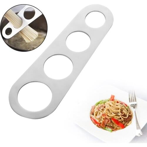 Premium Stainless Steel Spaghetti Measure Tool - 4 Serving Pasta Portion Control Gadgets - Dishwasher Safe Kitchen Accessories