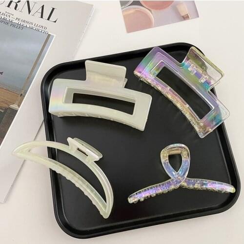 2021 New Claw Clip for Women Tough Colorful Plastic Hair Claw Large Size Hair Clamps Claw Clip Crab Chic Hair Accessories Gift