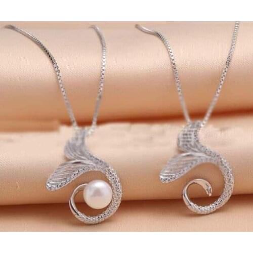 925 sterling sliver mermaid tail pendant for 6-8 loose pearls mounts ring DIY jewelry popular mermaid pearl pendant