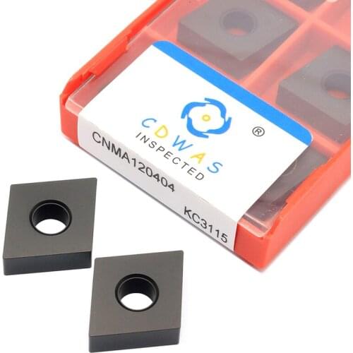 10PCS CNMA120404 KC3115 Flat Carbide Inserts CNMG 120404 High Quality External Turning Tool CNC Lathe Cutter Tool For Cast Iron